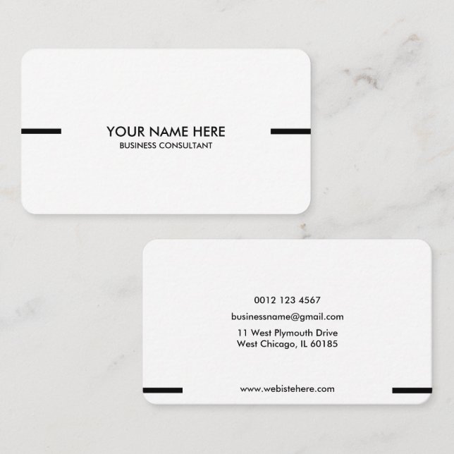 Carte De Visite White Simple and Beautiful Business design (Devant / Derrière)