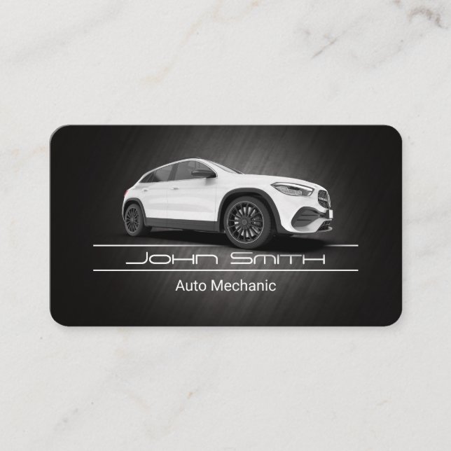 Carte De Visite White SUV Car | Mechanic | Auto Car Repair (Devant)