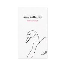 White swan illustration beauty stylish card chic
