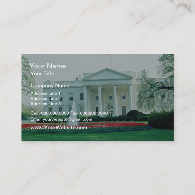 Carte De Visite White The White House, Washington, D.C., États-Uni (Devant)