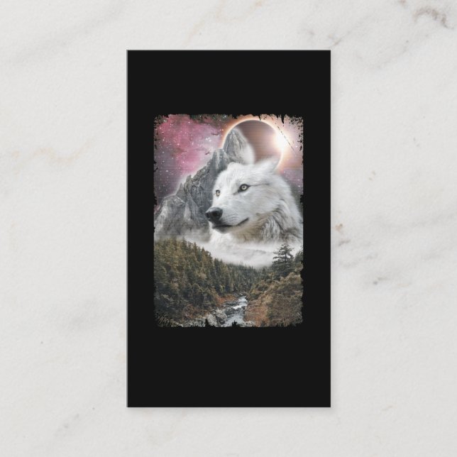 Carte De Visite White Wolf Mountains Solar Eclipse Galaxy (Devant)