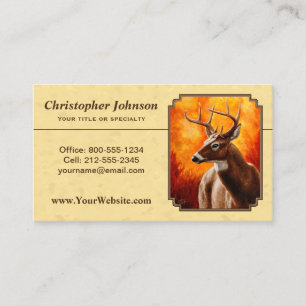 Carte De Visite Whitetail Deer Autumn