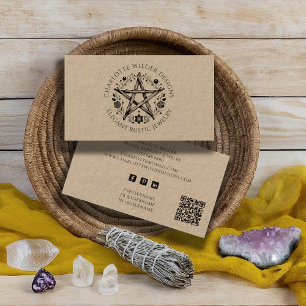 Carte De Visite Wiccan Pagan Kraft Jewelry Designer QR Code