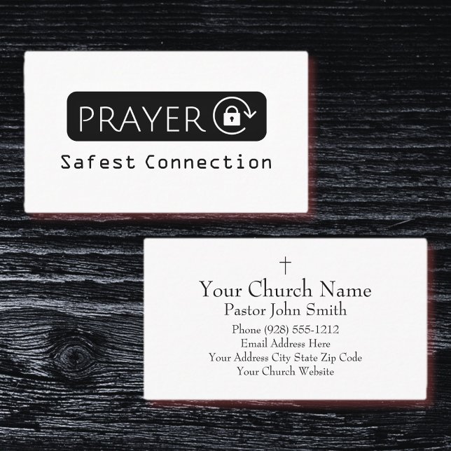 Carte de visite WiFi Église Connexion de prière la (Prayer Safest Connection WiFi Church Business Card)