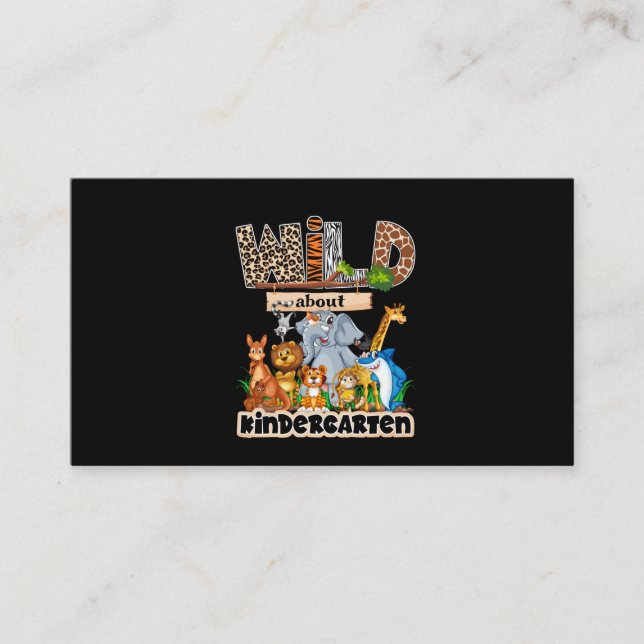 Carte De Visite Wild About Kindergarten (Devant)