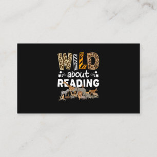 Carte De Visite Wild About Reading Books And Bookworm Library