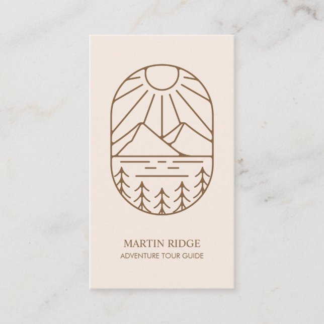 Carte De Visite Wilderness Adventure Tour Guide Camping Survie (Devant)