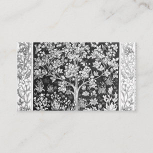 Carte De Visite William Morris - Arbre De Vie Noir Et Blanc
