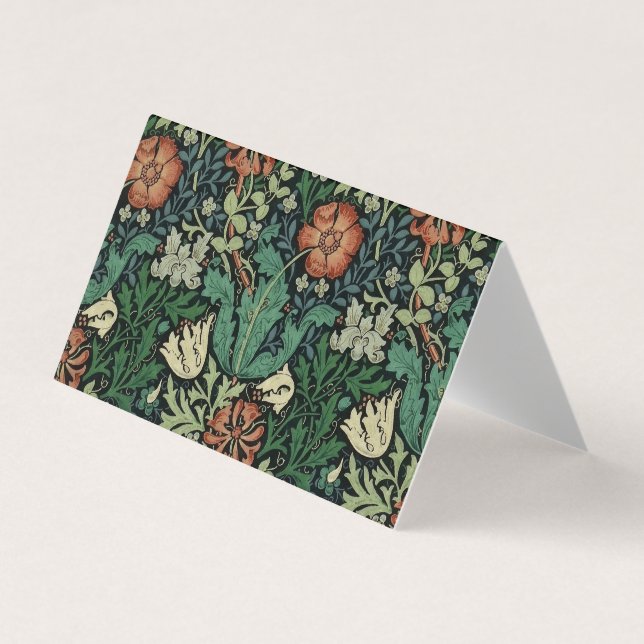 Carte De Visite William Morris Compton Floral Art Nouveau Motif (Devant)