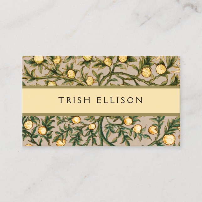 Carte De Visite William Morris Floral Fruit Jardin Fleur Classique (Devant)