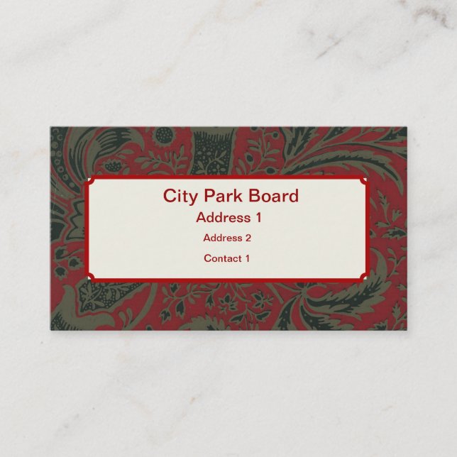 Carte De Visite William Morris Fond d'écran (Devant)