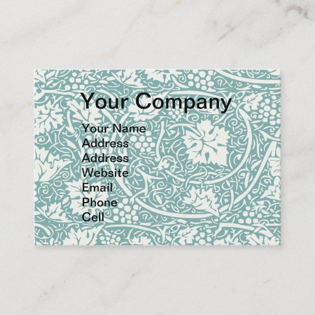Carte De Visite William Morris Grape Motif Turquoise Turquoise (Devant)