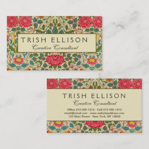 Carte De Visite William Morris Rose Floral Chintz rose