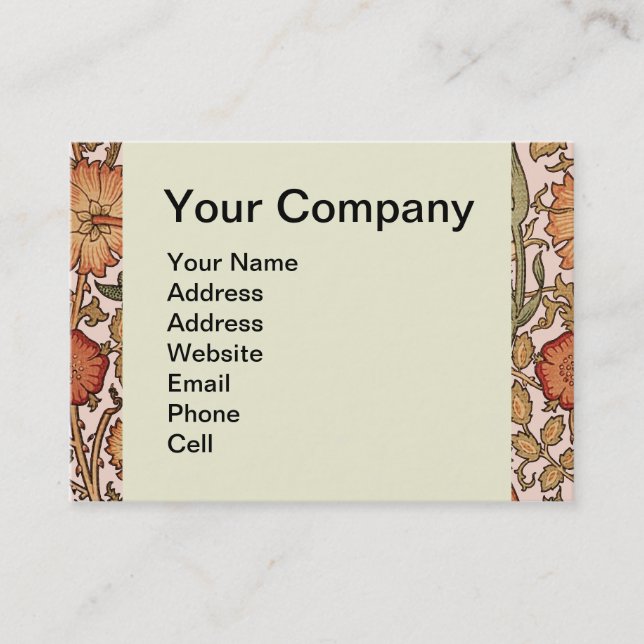 Carte De Visite William Morris Rose Flower Fond d'écran Motif (Devant)