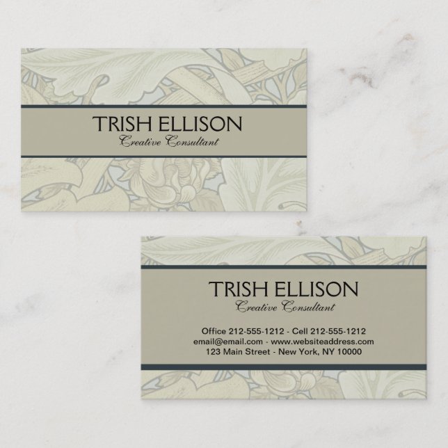 Carte De Visite William Morris St James Acanthus Fond d'écran (Devant / Derrière)