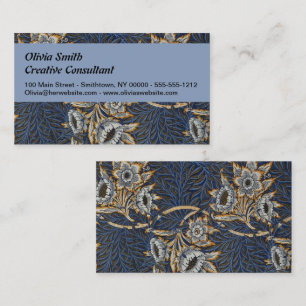Carte De Visite William Morris Tulip Willow Blue Motif