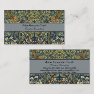 Carte De Visite William Morris Vintage Faisan Écureuil Fleur