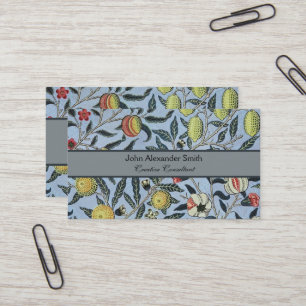 Carte De Visite William Morris Vintage Motif Fruitier Grenade