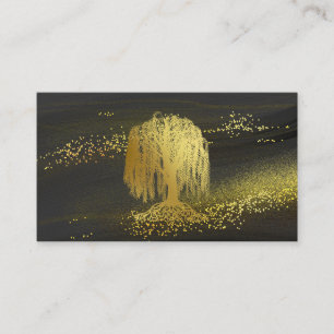 Carte De Visite *~* Willow Tree Gold Dust Black Gold Parties scint