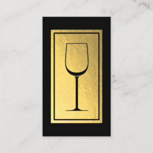 Carte De Visite Win Bartender Sommelier Faux Gold Foil