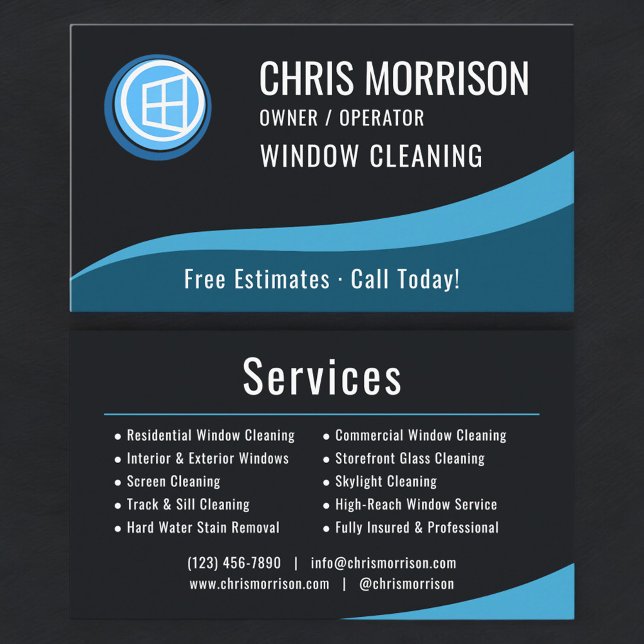 Carte De Visite Window Cleaning Service  (Créateur téléchargé)