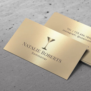 Carte De Visite Wine Bartender Sommelier Or moderne