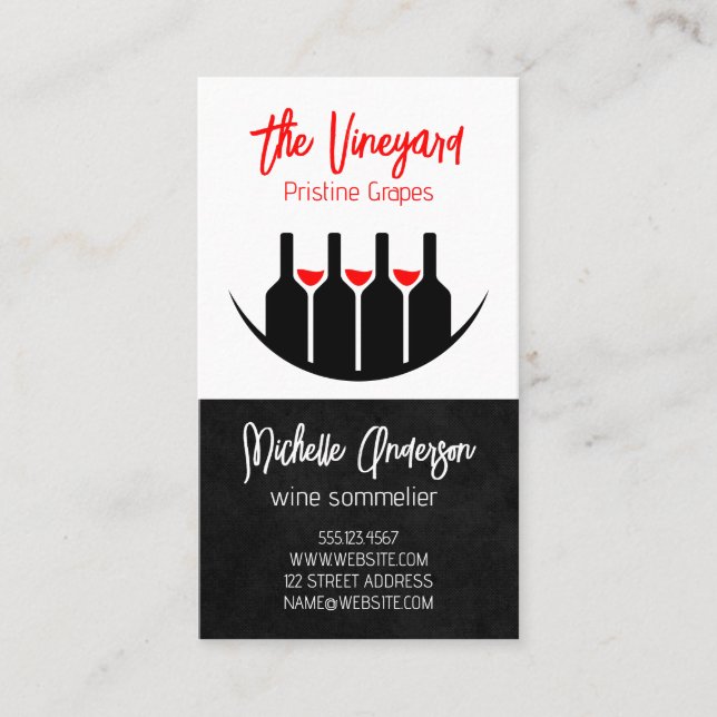 Carte De Visite Wine Tastings | Bottles and Glasses  (Devant)