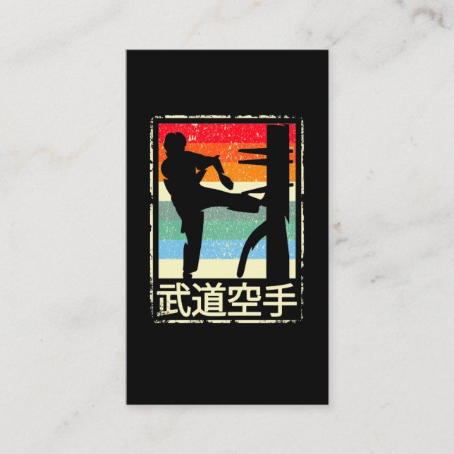 Carte De Visite Wing Chun Retro Arts Martiaux Kung Fu Entraînement (Devant)