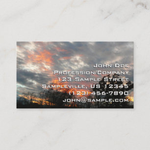 Carte De Visite Winter Sunset Nature Paysage Photographie