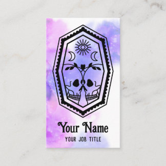 Carte De Visite Witchy Skull Coffin Mystic Spiritual Business Card