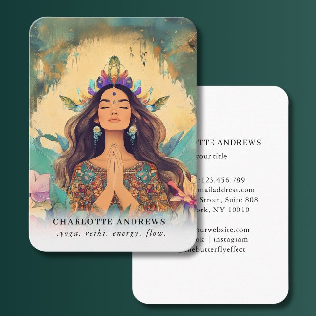 Carte De Visite Woman Illustration Energy Heiler Reiki Spirituell (Woman Illustration Energy Heiler Reiki Spirituell Business Card)