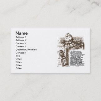 Carte De Visite Wonderland Moins De Mots Humpty Dumpty Signifient