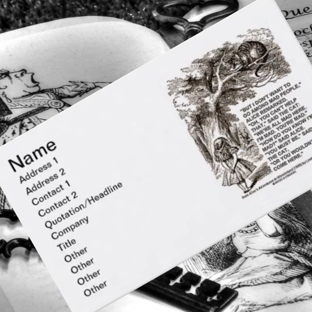 Carte De Visite Wonderland ne veut pas aller parmi les Mad People  (Créateur téléchargé)