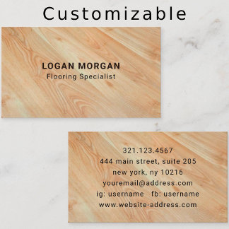Carte De Visite Wood Flooring Services Modern Professional