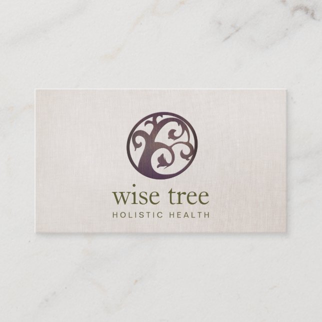 Carte De Visite Wood Tree Santé holistique et bien-être (Devant)