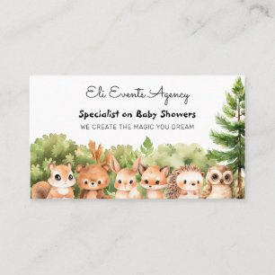 Carte De Visite Woodland Simple mignonne Baby Events Agency
