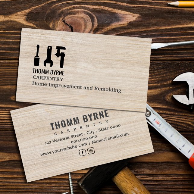 Carte De Visite Woodworker / Carpenter Outils Accueil Amélioration (Great for a woodworker and restoration, restorer, professional, carpenter, carpentry, Woodworking )