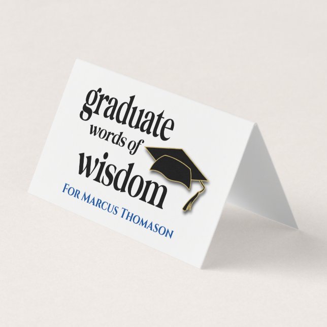 Carte De Visite Words of Wisdom Advice Card For Graduation (Devant)