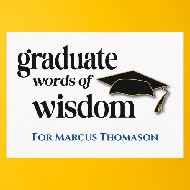 Carte De Visite Words of Wisdom Advice Card for Graduation (Créateur téléchargé)