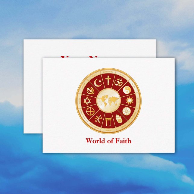 Carte de visite World of Faith 3,5 pouces x 2,5 po (World of Faith Business Card 3.5" x 2.5". Customize with your text. )