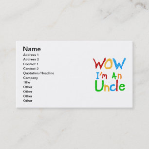 Carte De Visite WOW Je suis un T-shirt Oncle et des GIfts