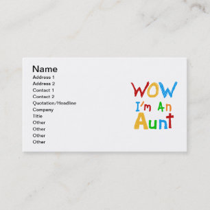 Carte De Visite WOW Je suis une tante T-shirts et cadeaux