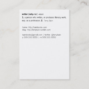 Carte De Visite Writer Défini [comme vous]