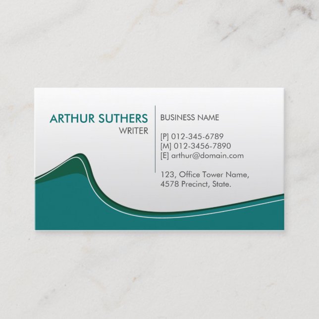 Carte De Visite Writer Print Publishing  (Devant)
