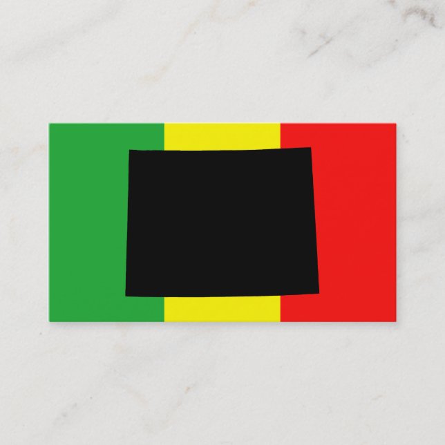 Carte De Visite Wyoming avec des couleurs Rasta (Devant)