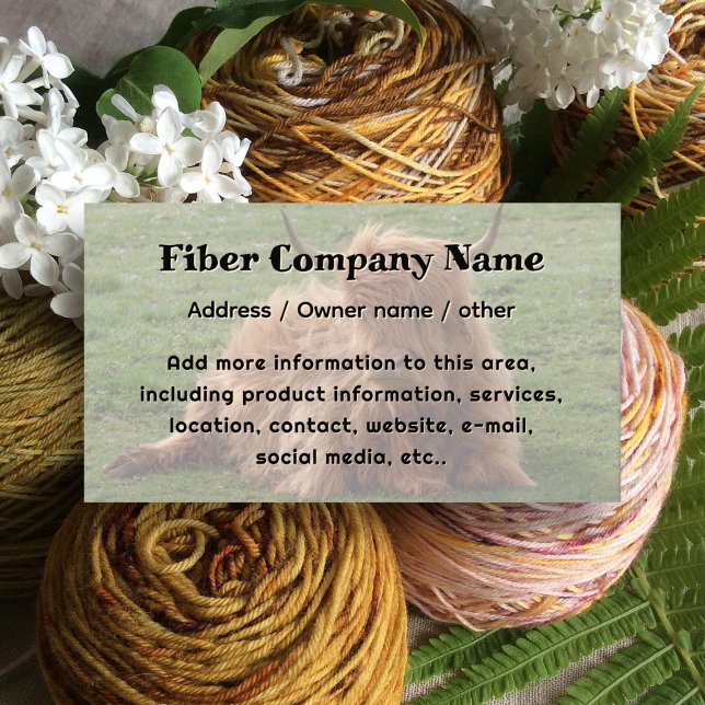 Carte De Visite Yak Animal Fiber Company Business Card (Créateur téléchargé)