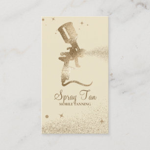 Carte De Visite Yellow Beige Tanning Spray étincelle or