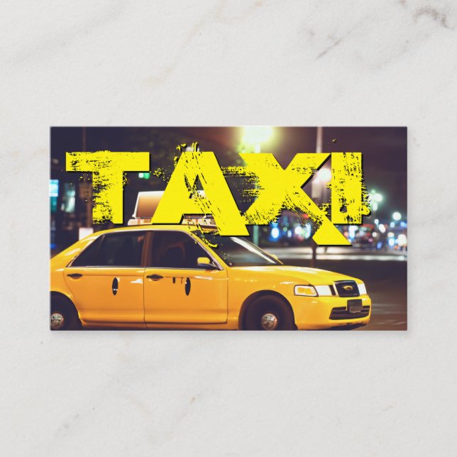 Carte De Visite Yellow TAXI ville lumières chauffeur de taxi voitu (Devant)