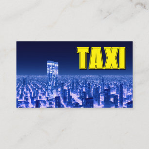 Carte De Visite Yellow TAXI ville néon lumières chauffeur de taxi 