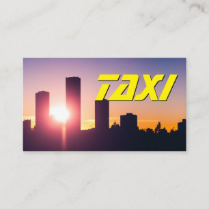 Carte De Visite Yellow TAXI ville skyline soleil taxi chauffeur de